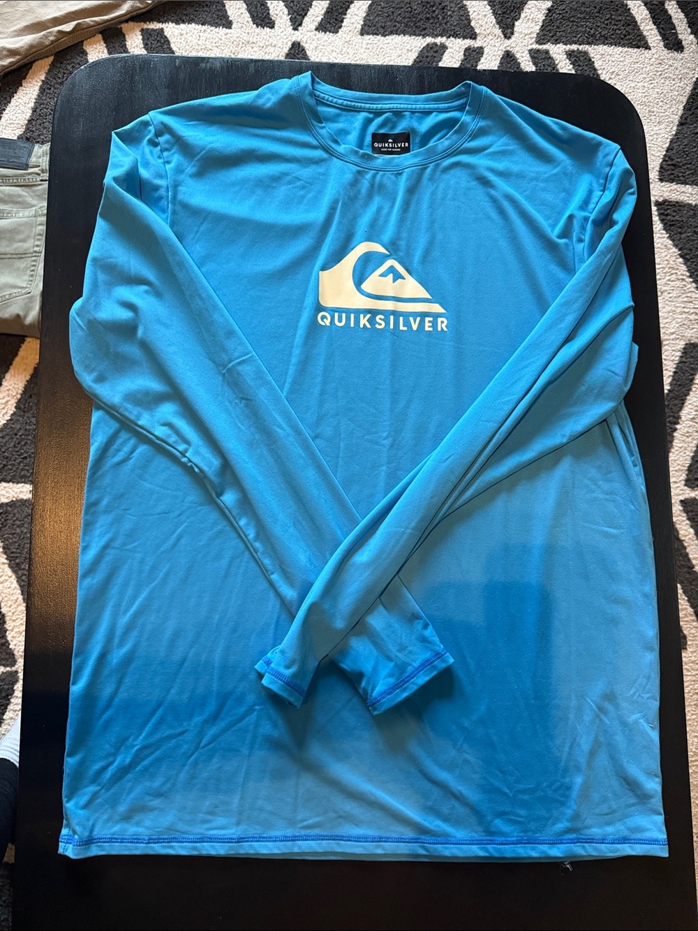 Quiksilver Bright Blue Long Sleeve Performance Shirt with White Logo